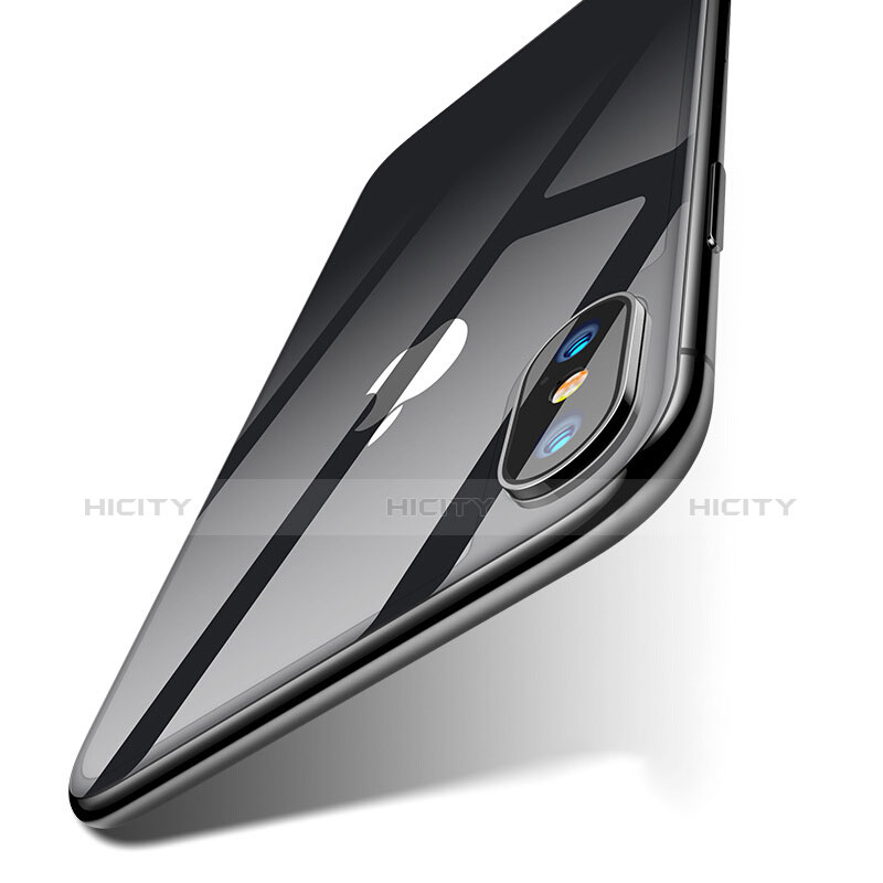 Apple iPhone Xs Max用強化ガラス 背面保護フィルム B05 アップル ブラック
