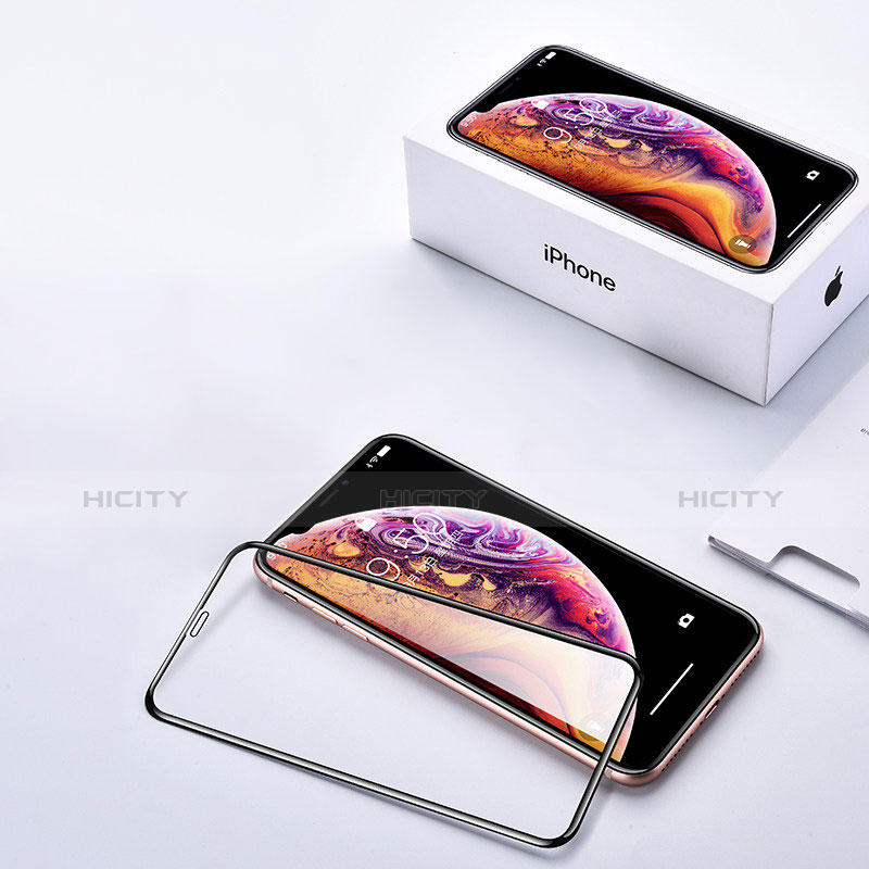 Apple iPhone Xs Max用強化ガラス フル液晶保護フィルム P02 アップル ブラック