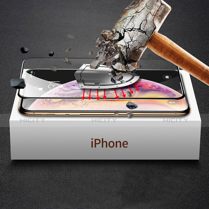 Apple iPhone Xs Max用強化ガラス フル液晶保護フィルム P09 アップル ブラック