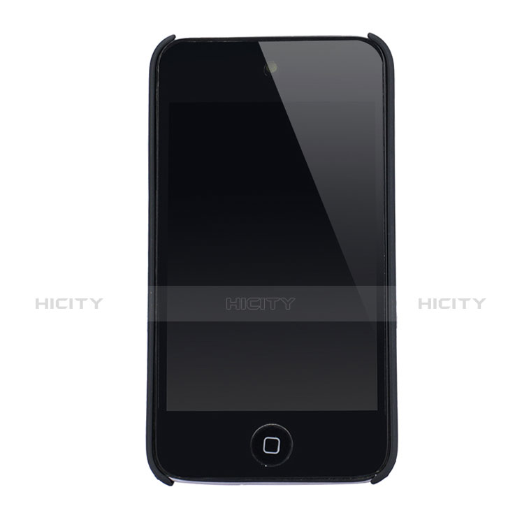 Apple iPod Touch 4用ハードケース プラスチック メッシュ デザイン アップル ブラック