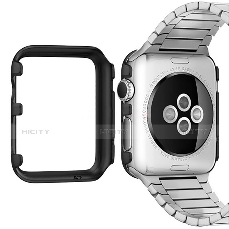 Apple iWatch 2 38mm用ケース 高級感 手触り良い アルミメタル 製の金属製 バンパー C01 アップル ブラック