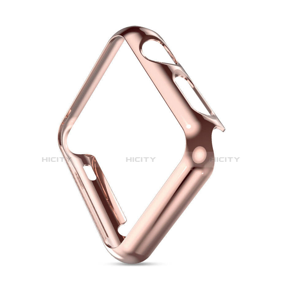 Apple iWatch 3 38mm用ケース 高級感 手触り良い アルミメタル 製の金属製 バンパー アップル ピンク