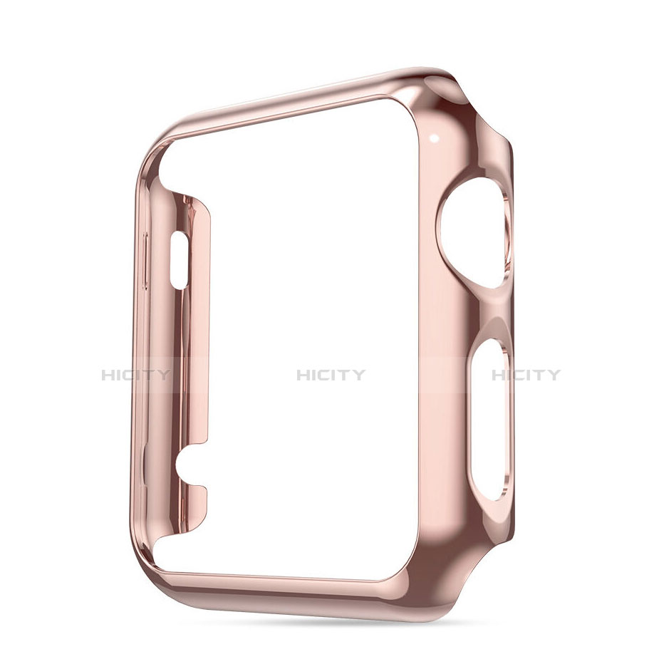 Apple iWatch 3 42mm用ケース 高級感 手触り良い アルミメタル 製の金属製 バンパー アップル ピンク