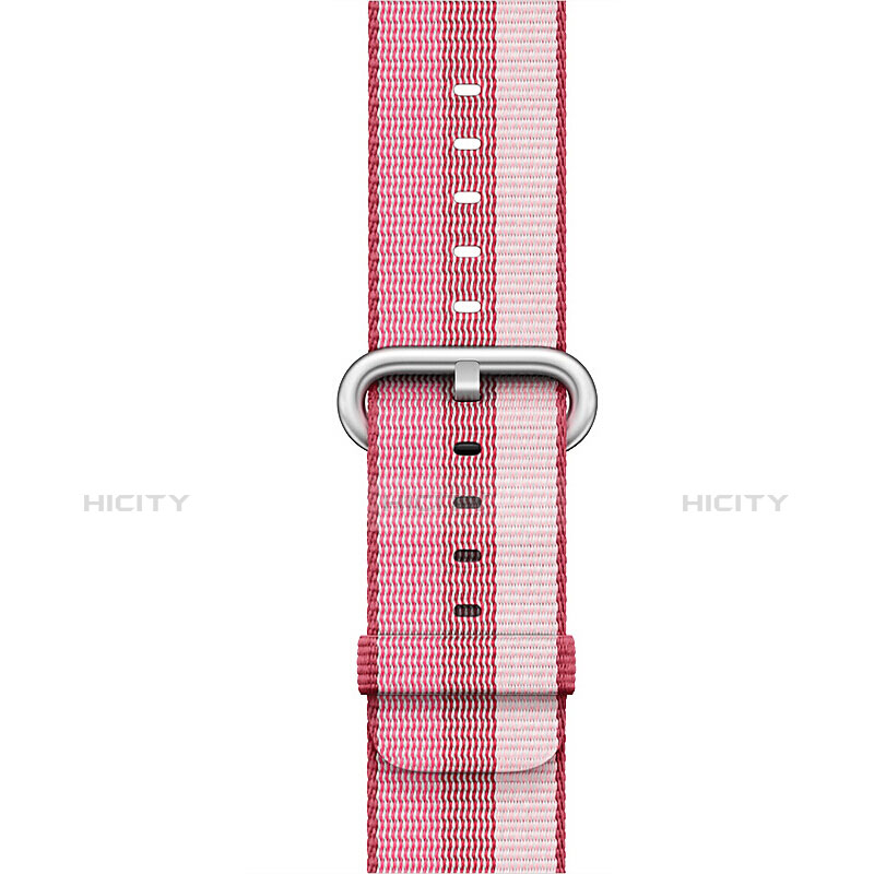 Apple iWatch 3 42mm用ウーブンナイロンバンド アップル ピンク