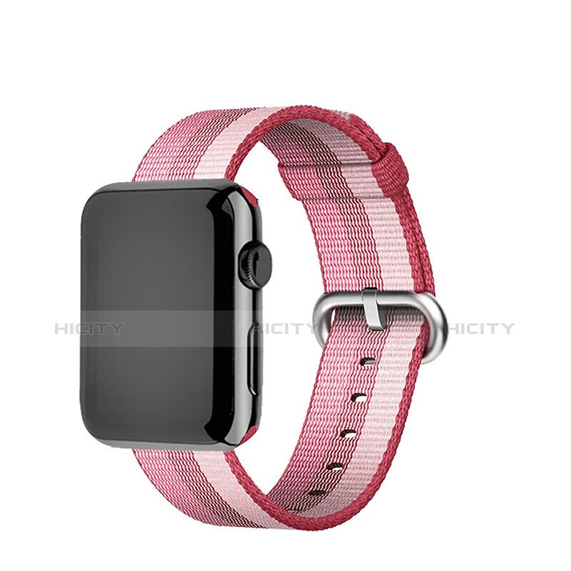 Apple iWatch 38mm用ウーブンナイロンバンド アップル ピンク