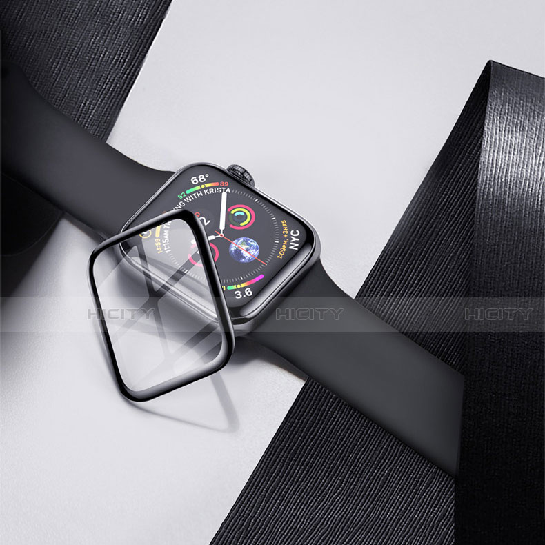 Apple iWatch 5 40mm用強化ガラス フル液晶保護フィルム F02 アップル ブラック
