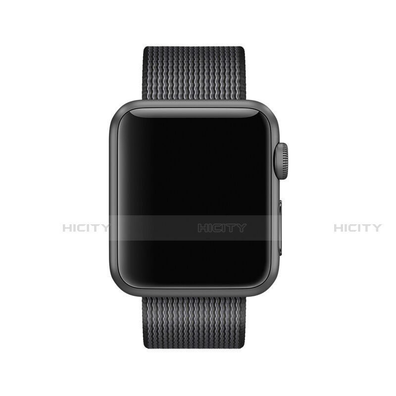 Apple iWatch 5 44mm用ウーブンナイロンバンド アップル ブラック