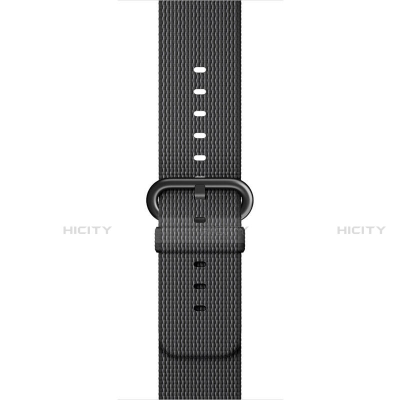 Apple iWatch 5 44mm用ウーブンナイロンバンド アップル ブラック