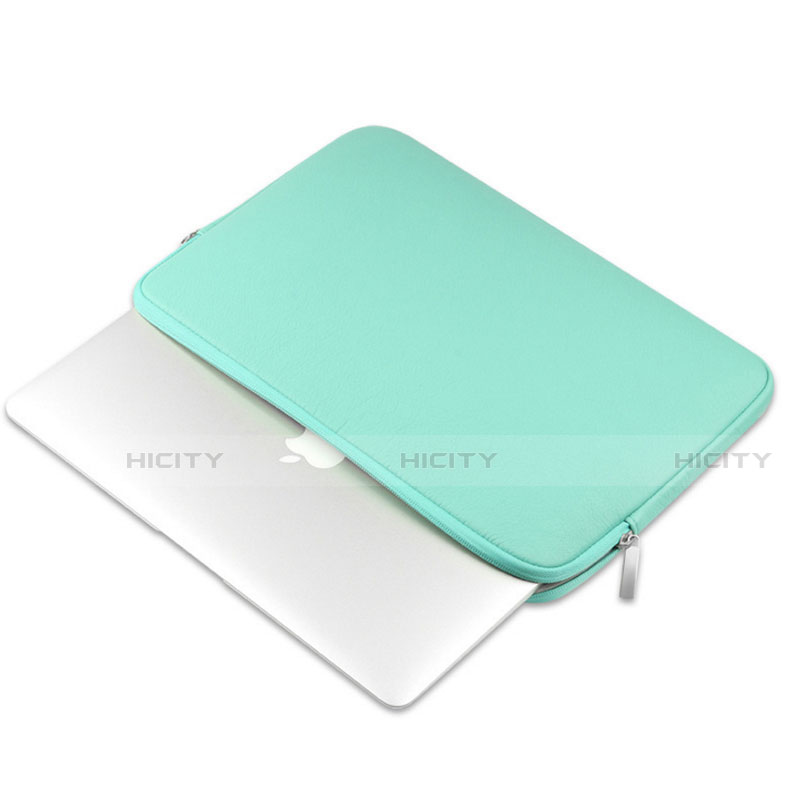 Apple MacBook 12 インチ用高品質ソフトレザーポーチバッグ ケース イヤホンを指したまま L16 アップル グリーン