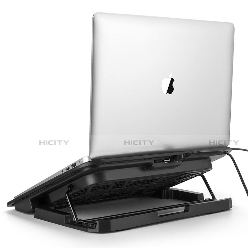 Apple MacBook Air 13 インチ (2020)用ノートブックホルダー クーラー 冷却パッド ファン ラップトップスタンド 9インチ〜16インチ M18 アップル ブラック