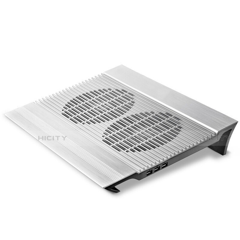 Apple MacBook Air 13 インチ (2020)用ノートブックホルダー クーラー 冷却パッド ファン ラップトップスタンド 9インチ〜16インチ M26 アップル シルバー