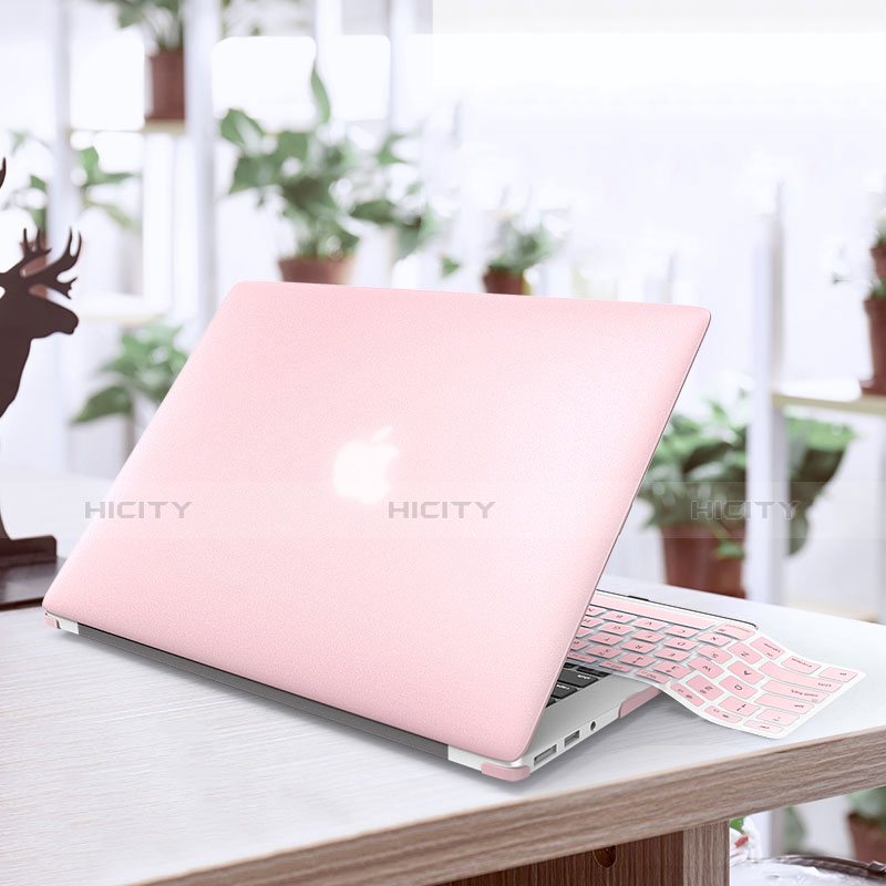 Apple MacBook Air 13.3 インチ (2018)用極薄ケース クリア透明 プラスチック アップル ピンク