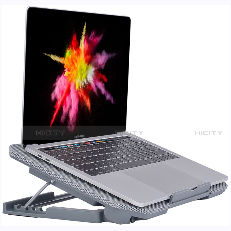 Apple MacBook Pro 13 インチ (2020)用ノートブックホルダー クーラー 冷却パッド ファン ラップトップスタンド 9インチ〜16インチ M16 アップル シルバー