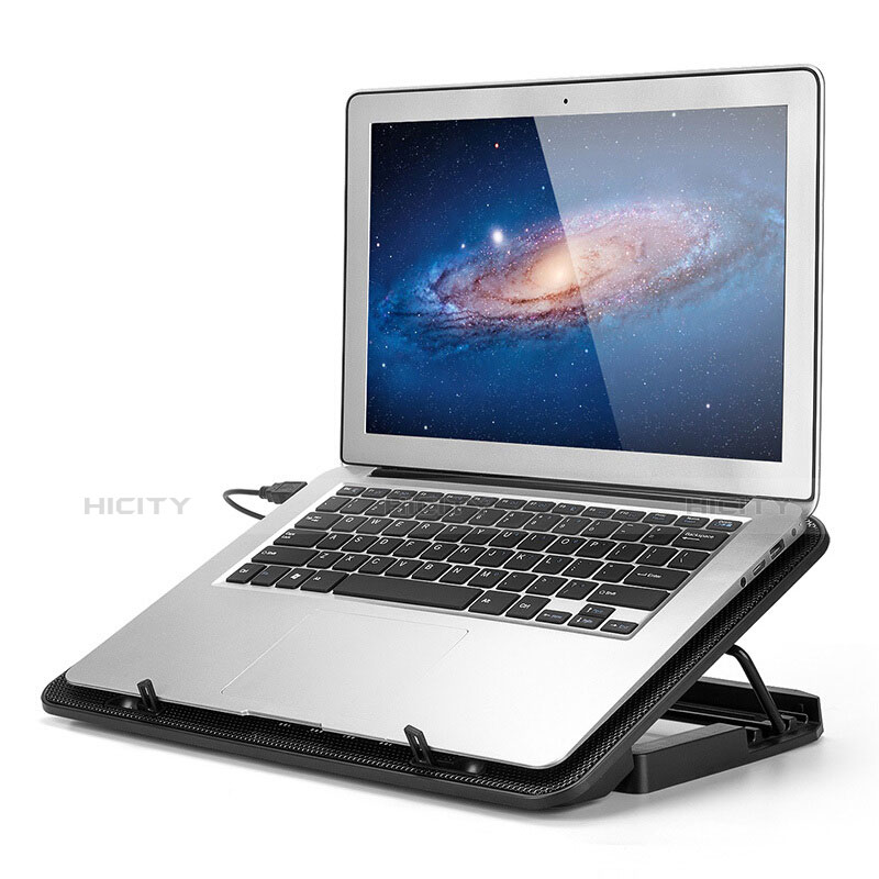 Apple MacBook Pro 13 インチ用ノートブックホルダー クーラー 冷却パッド ファン ラップトップスタンド 9インチ〜16インチ M18 アップル ブラック