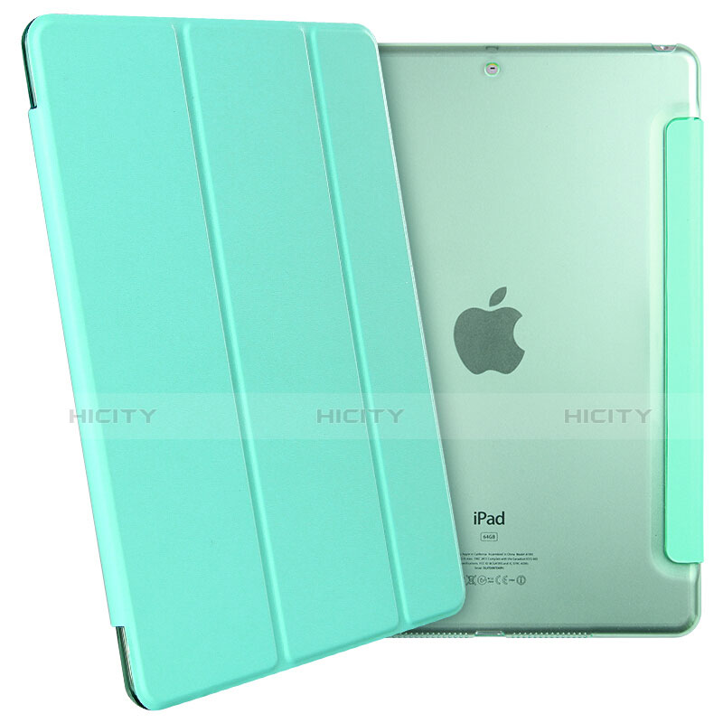 Apple New iPad 9.7 (2017)用手帳型 レザーケース スタンド アップル グリーン