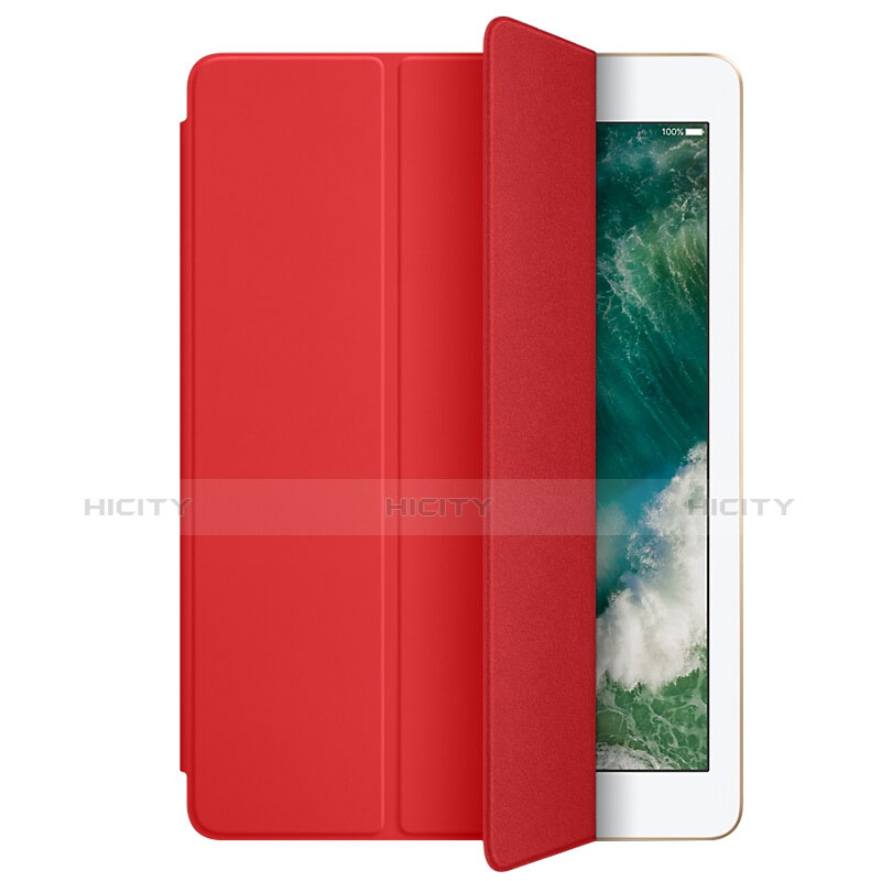 Apple New iPad 9.7 (2017)用手帳型 レザーケース スタンド L01 アップル レッド