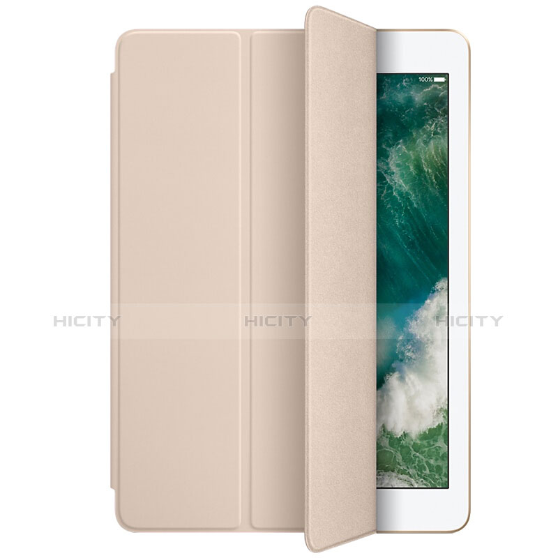 Apple New iPad 9.7 (2017)用手帳型 レザーケース スタンド L01 アップル ゴールド