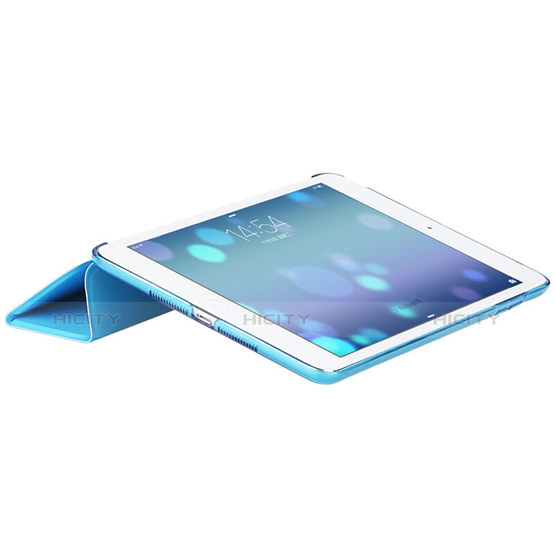 Apple New iPad 9.7 (2017)用手帳型 レザーケース スタンド L01 アップル ブルー