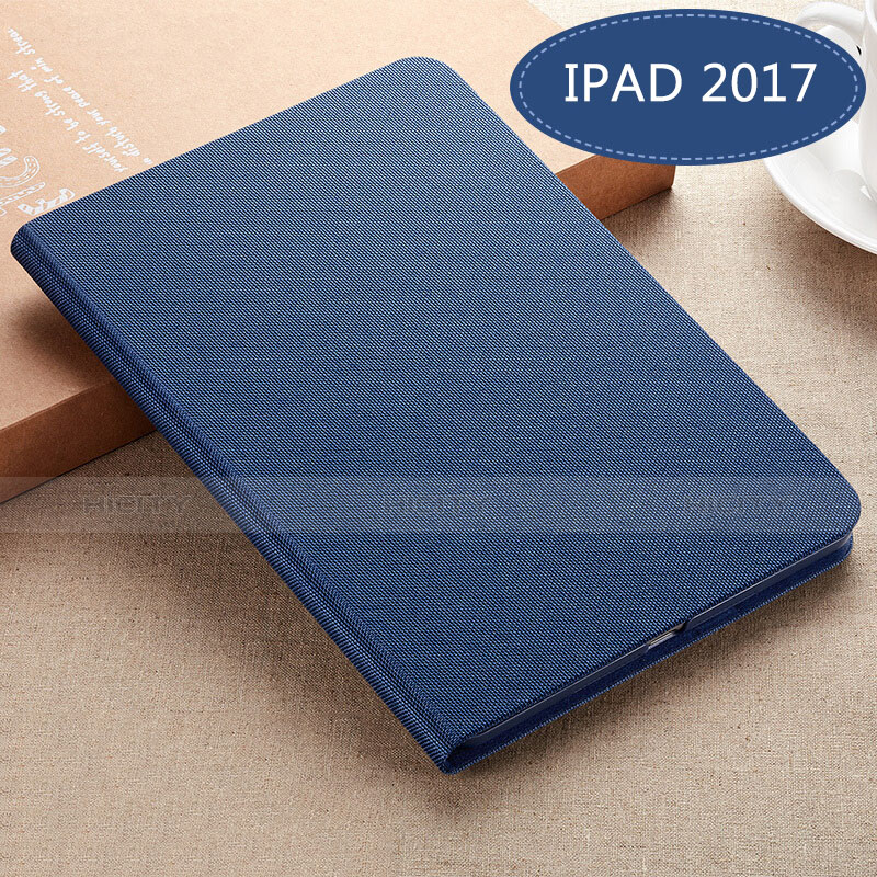 Apple New iPad 9.7 (2017)用手帳型 レザーケース スタンド L04 アップル ネイビー