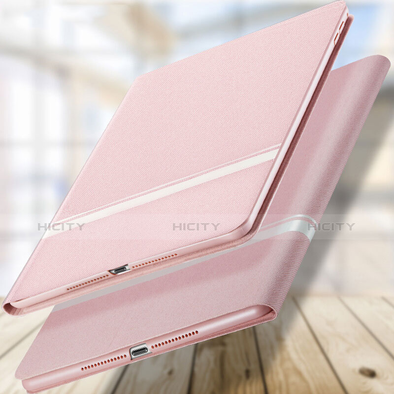 Apple New iPad 9.7 (2017)用手帳型 レザーケース スタンド L05 アップル ピンク