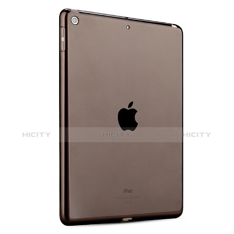 Apple New iPad 9.7 (2017)用極薄ソフトケース シリコンケース 耐衝撃 全面保護 クリア透明 カバー アップル グレー