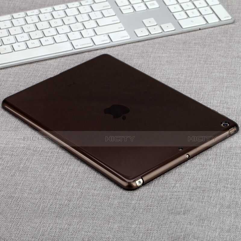 Apple New iPad 9.7 (2017)用極薄ソフトケース シリコンケース 耐衝撃 全面保護 クリア透明 カバー アップル グレー