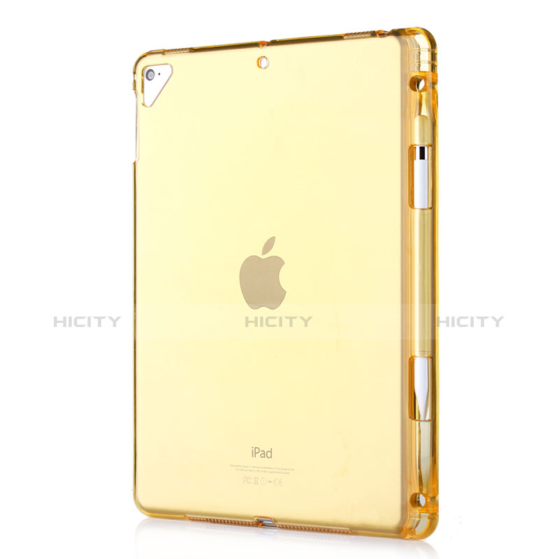 Apple New iPad 9.7 (2017)用極薄ソフトケース シリコンケース 耐衝撃 全面保護 クリア透明 H01 アップル ゴールド