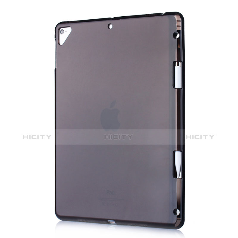 Apple New iPad 9.7 (2017)用極薄ソフトケース シリコンケース 耐衝撃 全面保護 クリア透明 H01 アップル ブラック