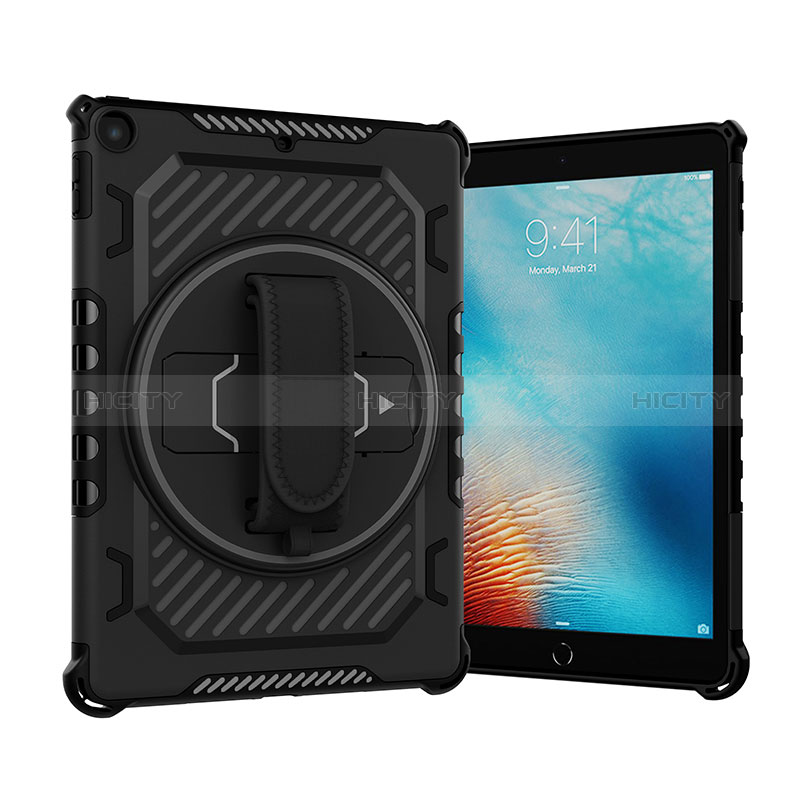 Apple New iPad 9.7 (2017)用ハイブリットバンパーケース スタンド プラスチック 兼シリコーン カバー L07 アップル ブラック