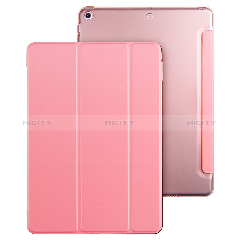 Apple New iPad 9.7 (2018)用手帳型 レザーケース スタンド アップル ピンク