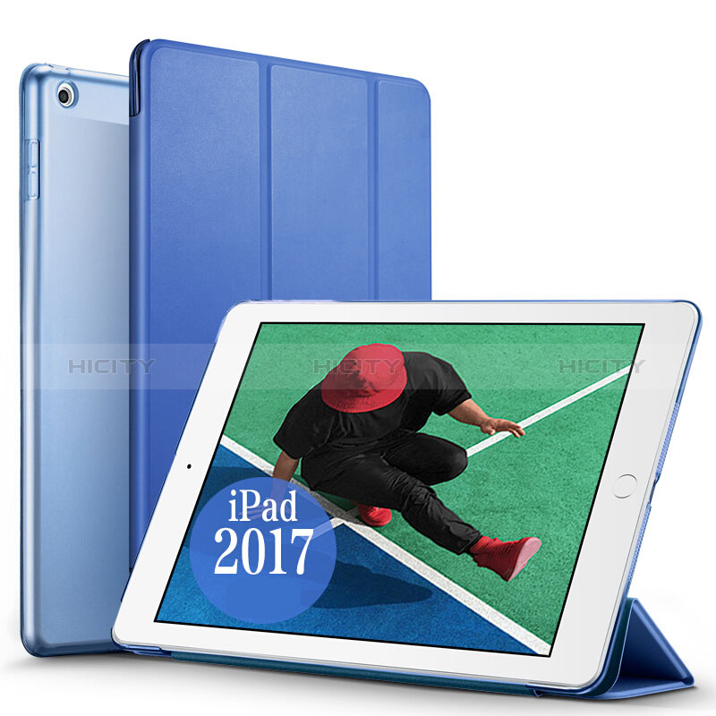 Apple New iPad 9.7 (2018)用手帳型 レザーケース スタンド アップル ネイビー