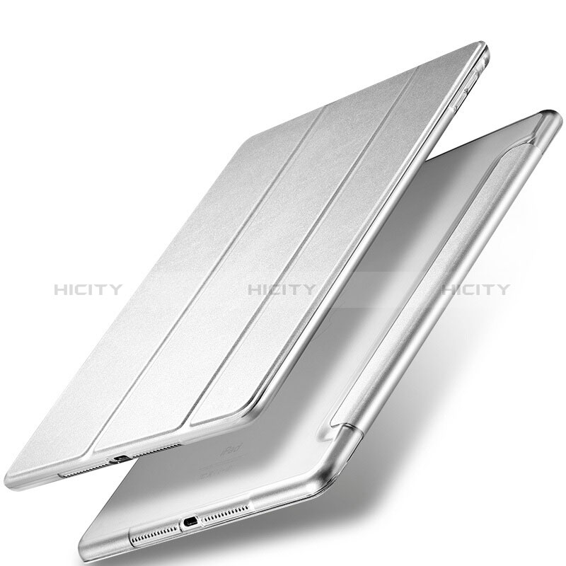 Apple New iPad 9.7 (2018)用手帳型 レザーケース スタンド アップル シルバー