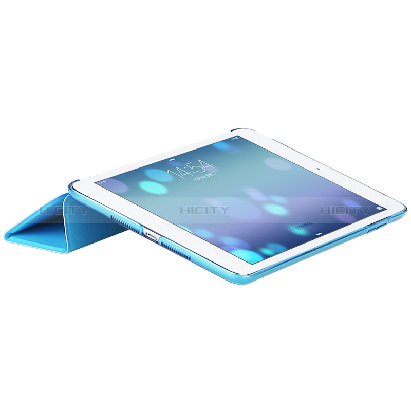 Apple New iPad 9.7 (2018)用手帳型 レザーケース スタンド L01 アップル ブルー