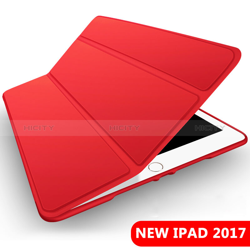 Apple New iPad 9.7 (2018)用手帳型 レザーケース スタンド L09 アップル レッド