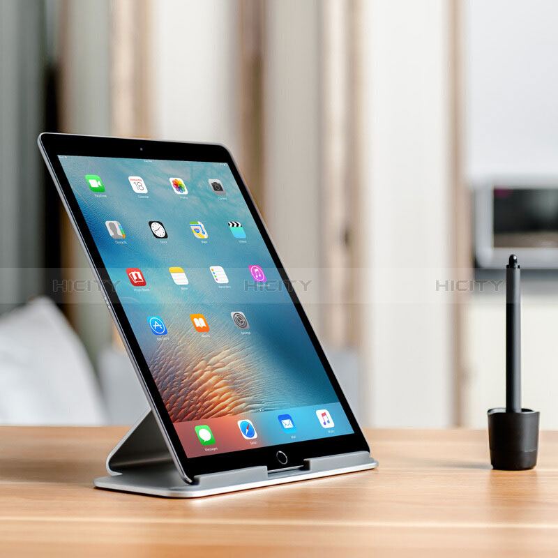Apple New iPad 9.7 (2018)用スタンドタイプのタブレット ホルダー ユニバーサル T25 アップル シルバー