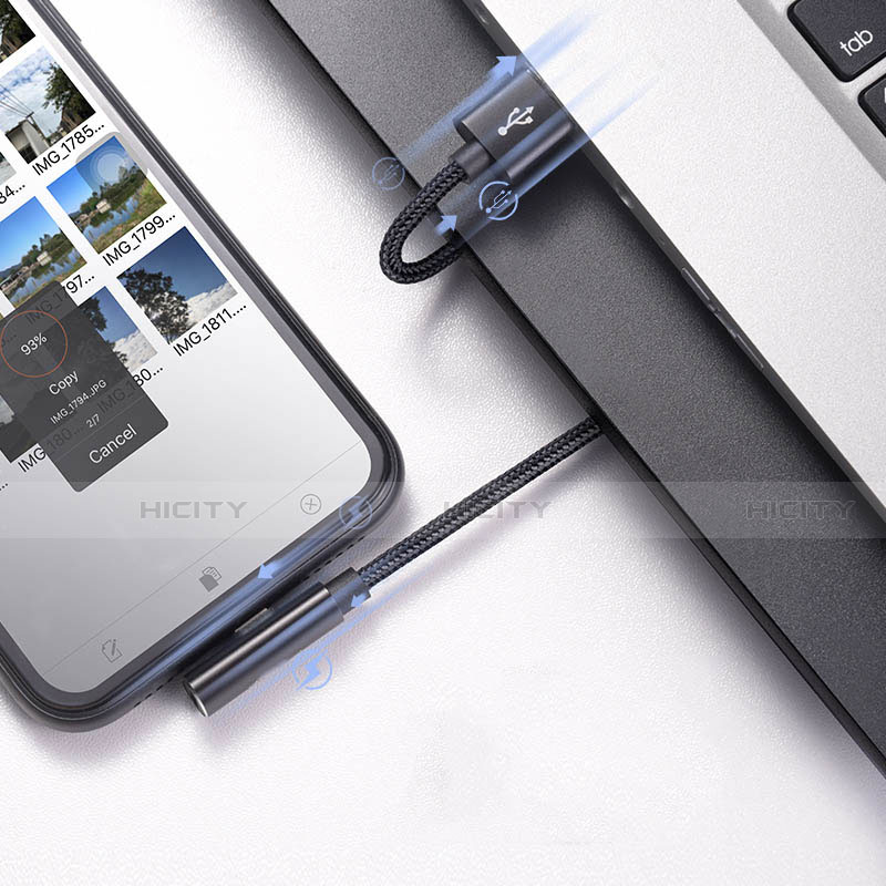 Apple New iPad Air 10.9 (2020)用USBケーブル 充電ケーブル D07 アップル ブラック