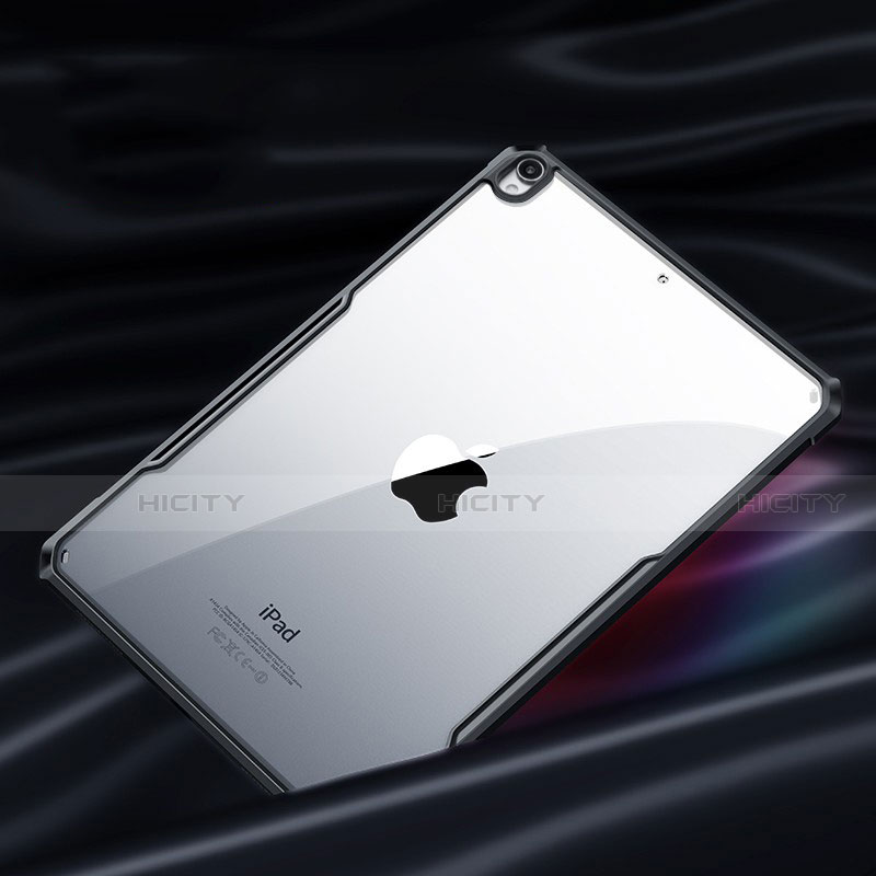 Apple New iPad Air 10.9 (2020)用ハイブリットバンパーケース クリア透明 プラスチック 鏡面 カバー アップル ブラック
