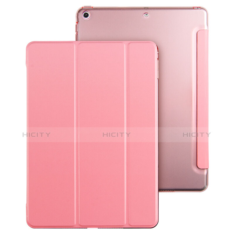 Apple New iPad Pro 9.7 (2017)用手帳型 レザーケース スタンド アップル ピンク