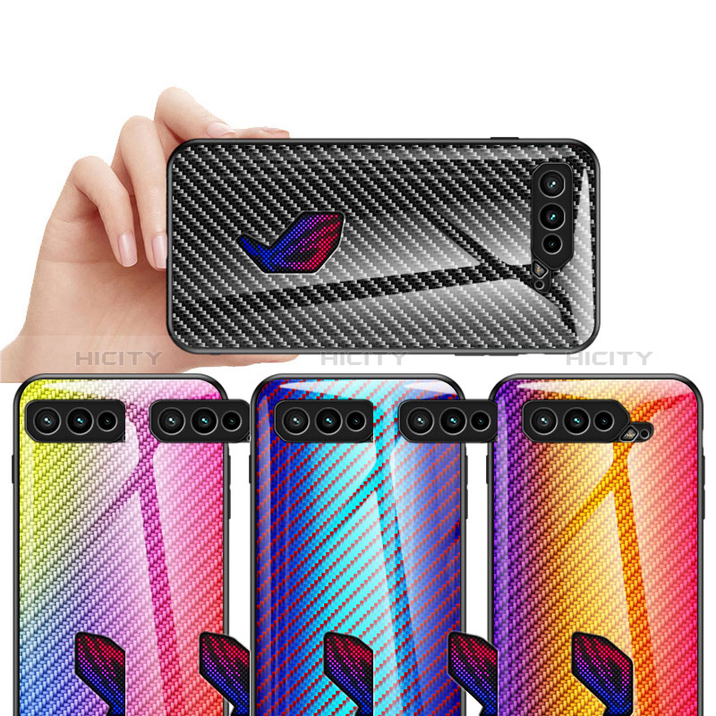 Asus ROG Phone 5 Ultimate用ハイブリットバンパーケース プラスチック 鏡面 虹 グラデーション 勾配色 カバー LS2 Asus 