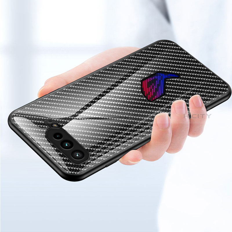 Asus ROG Phone 5s用ハイブリットバンパーケース プラスチック 鏡面 虹 グラデーション 勾配色 カバー LS2 Asus 