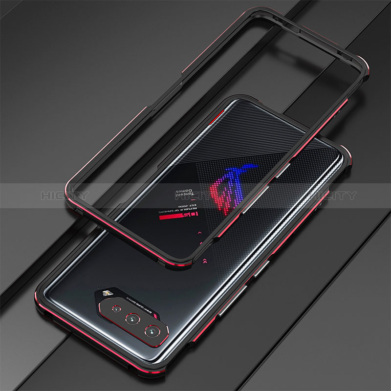 Asus ROG Phone 5s Pro用ケース 高級感 手触り良い アルミメタル 製の金属製 バンパー カバー Asus レッド・ブラック