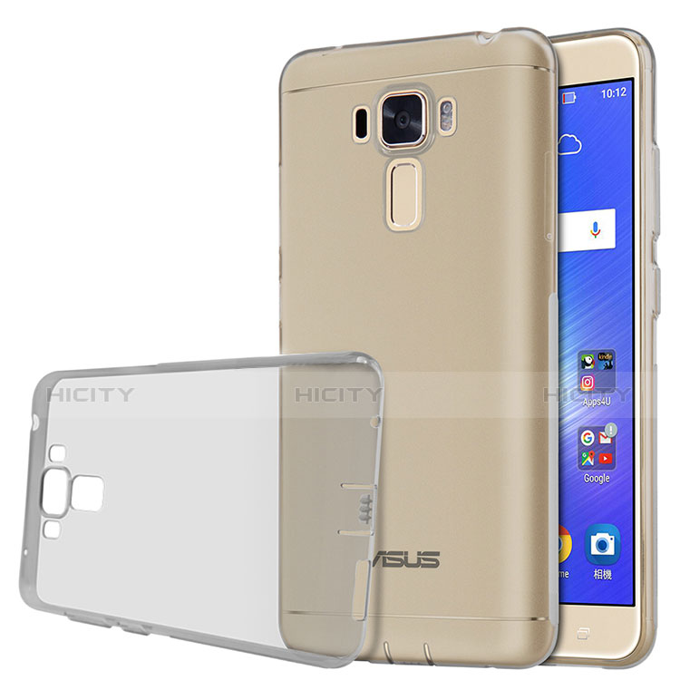 Asus Zenfone 3 Laser用極薄ソフトケース シリコンケース 耐衝撃 全面保護 クリア透明 Asus グレー