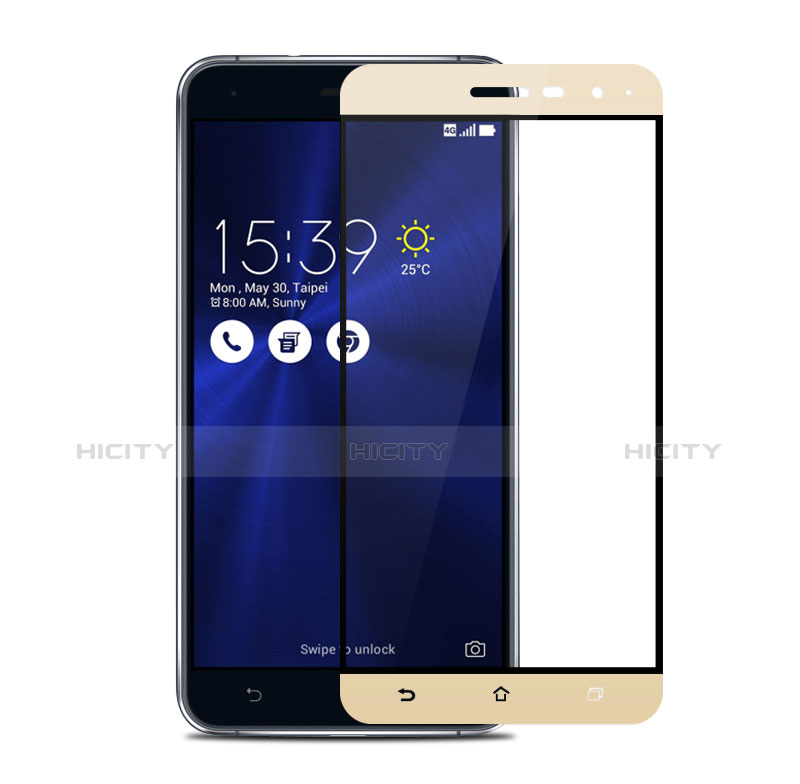 Asus Zenfone 3 ZE552KL用強化ガラス フル液晶保護フィルム Asus ゴールド