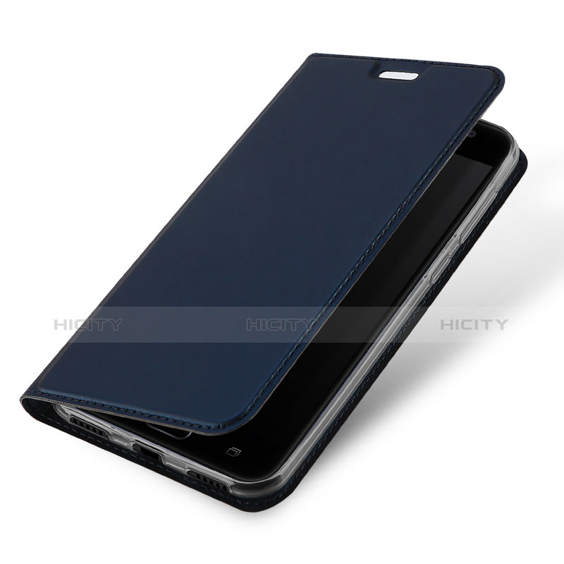 Asus Zenfone 4 Selfie ZD553KL用手帳型 レザーケース スタンド Asus ネイビー