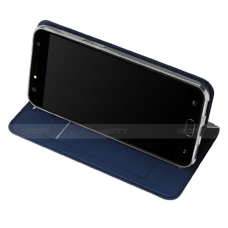 Asus Zenfone 4 Selfie ZD553KL用手帳型 レザーケース スタンド Asus ネイビー