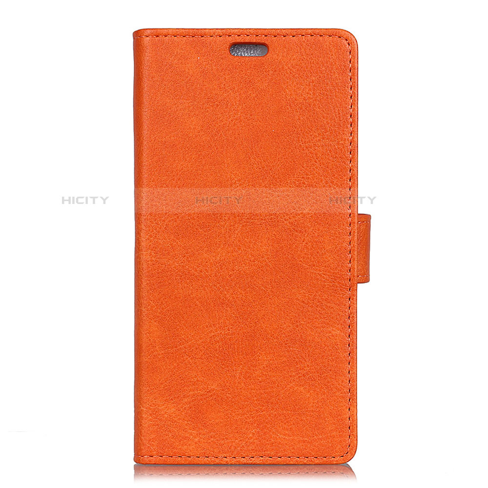 Asus Zenfone 5 ZS620KL用手帳型 レザーケース スタンド カバー L08 Asus オレンジ