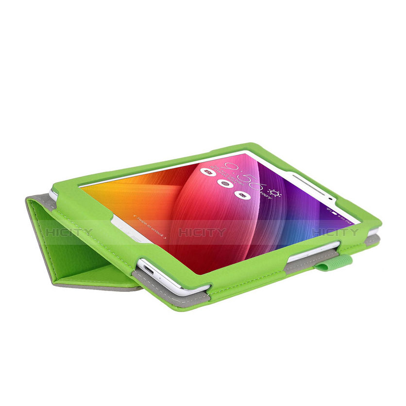 Asus ZenPad C 7.0 Z170CG用手帳型 レザーケース スタンド Asus グリーン