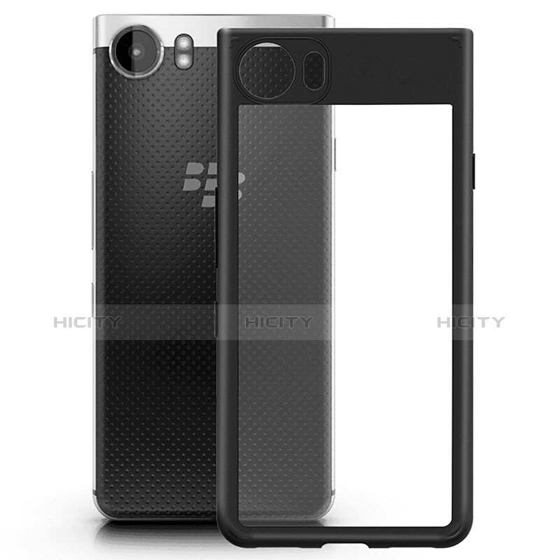 Blackberry KEYone用ハイブリットバンパーケース クリア透明 プラスチック Blackberry ブラック