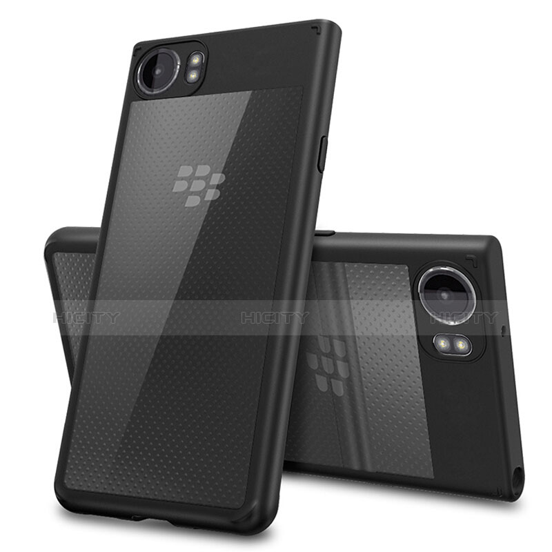 Blackberry KEYone用ハイブリットバンパーケース クリア透明 プラスチック Blackberry ブラック