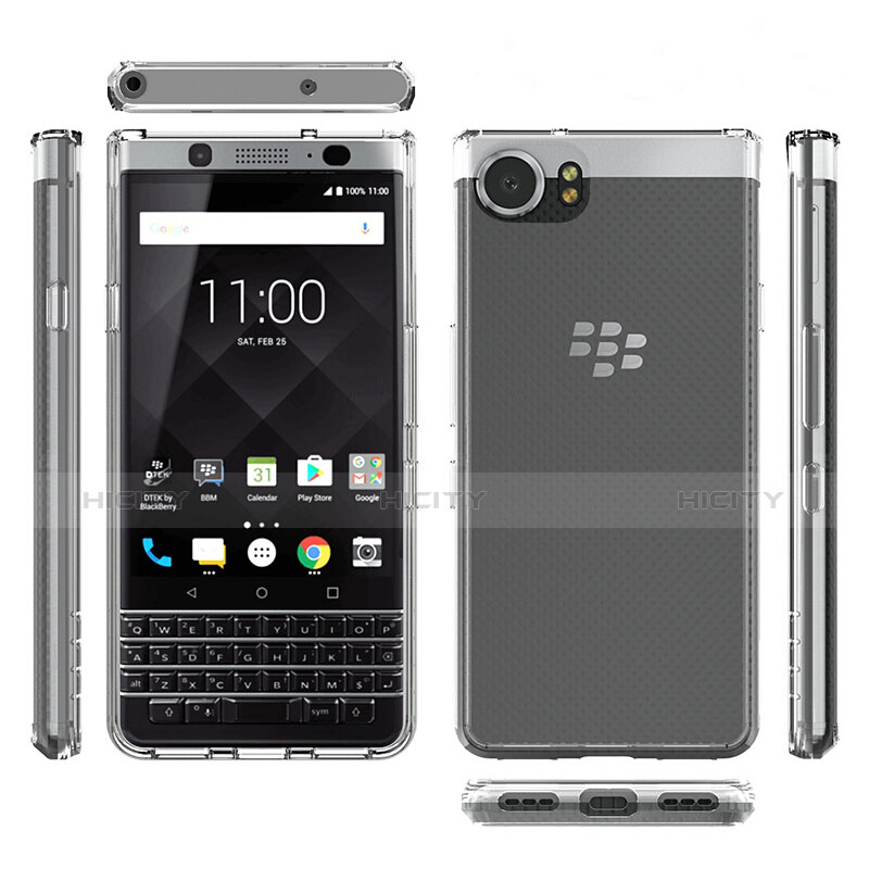 Blackberry KEYone用極薄ソフトケース シリコンケース 耐衝撃 全面保護 クリア透明 T03 Blackberry クリア